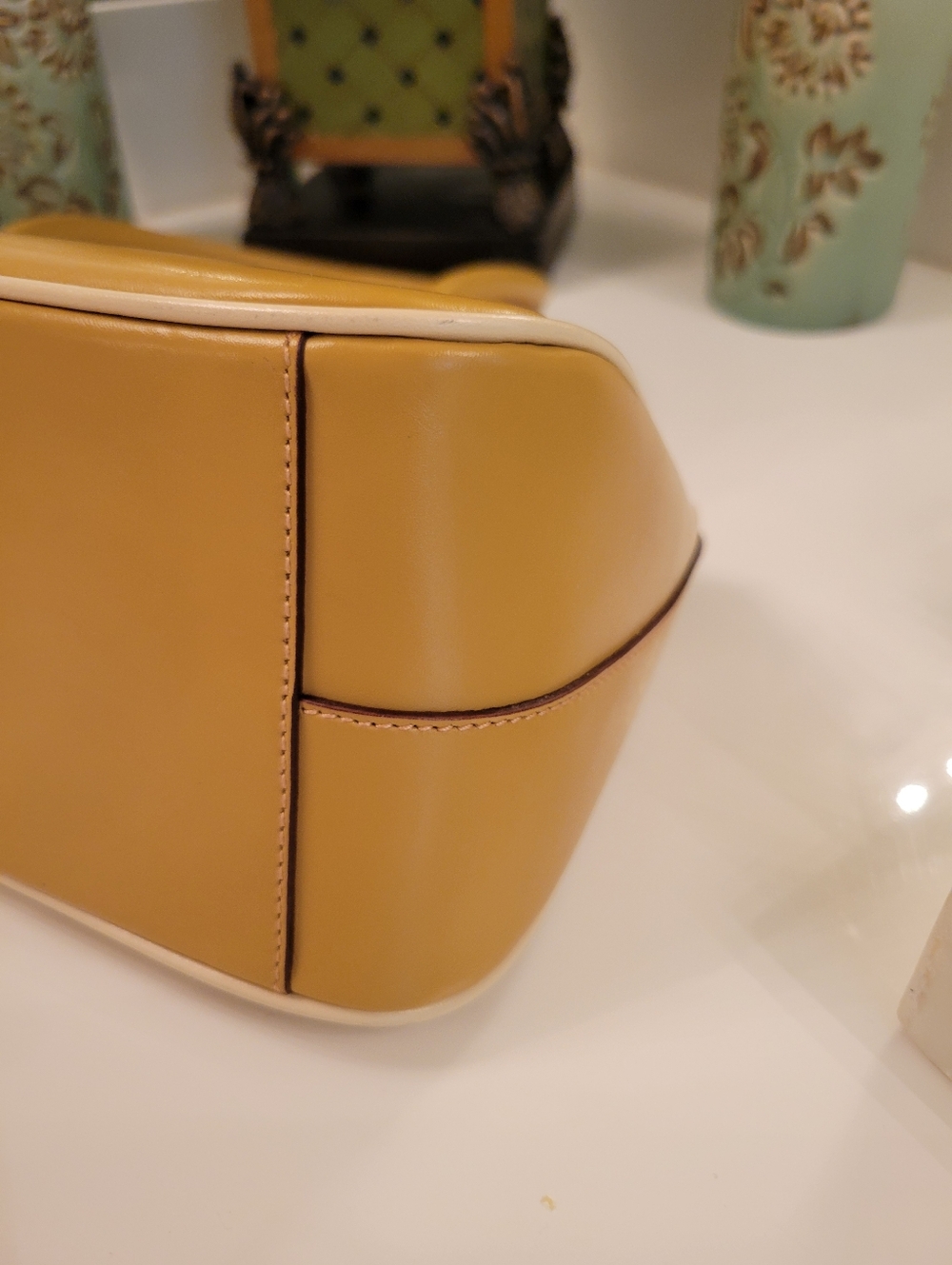 Prada Mustard Yellow Leather Handbag - Picture 4 of 16